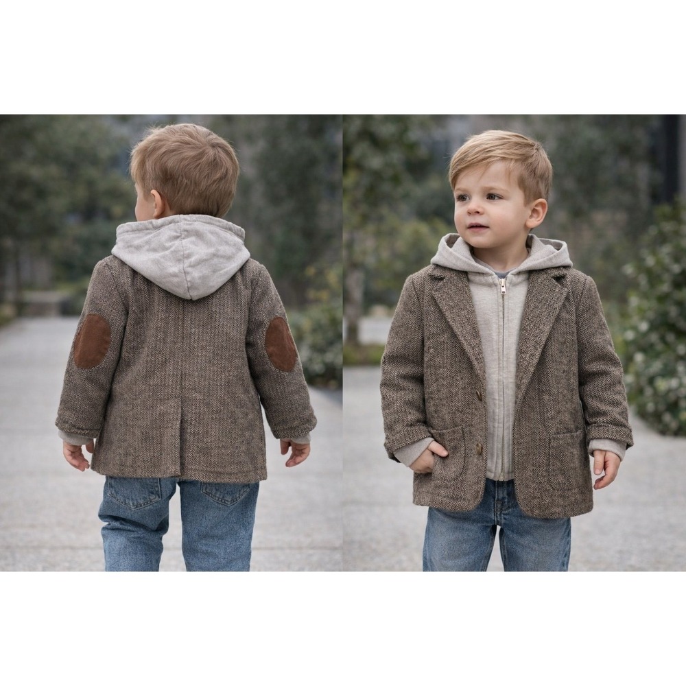Wendy Bellissimo Boys Tweed Houndstooth Sport Coat (24 month) elbow patches &